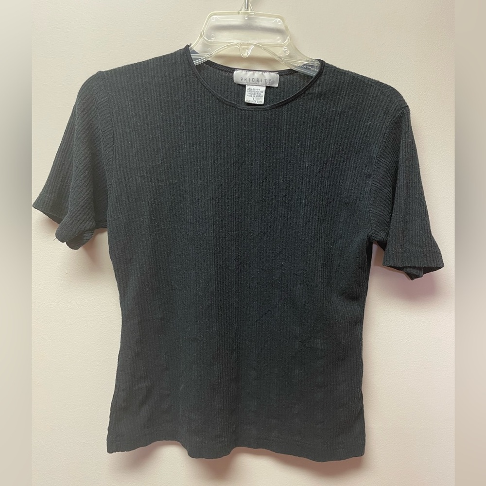 Women’s Large Ribbed Short Sleeve Top